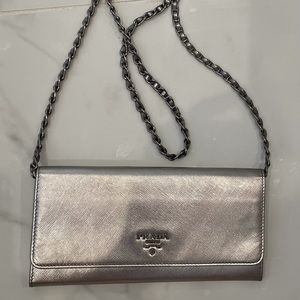 Prada Silver/Pewter clutch Bag